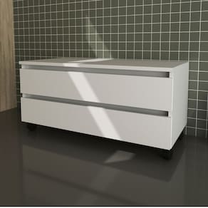 Balcão Gabinete Baixo para Banheiro com Rodízio 80x38cm Branco Tecno Mobili