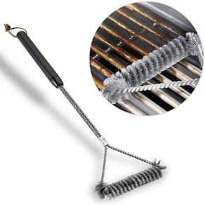 Escova de Aço para Limpeza de Grelha e Churrasqueira Grill
