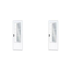 Kit com 2 Portas de Aço Postigo 215x85cm com Grade Quadrada Minas Sul Mgm Branco