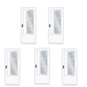 Kit com 5 Portas de Aço Postigo 215x85cm com Grade Quadrada Minas Sul Mgm Branco