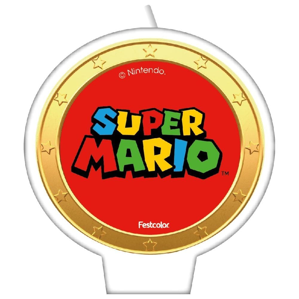 Vela de Aniversário Super Mario Plana
