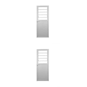 Kit com 2 Portas de Alumínio Basculante 210x80cm com Vidro Mini Boreal Soft Plus Mgm Branco