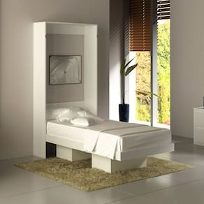 Cama de Solteiro Dobrável com Nichos 97x198cm Branco Tecno Mobili