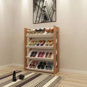 Sapateira Organizadora com 4 Prateleiras 69x90cm Branco Tecno Mobili