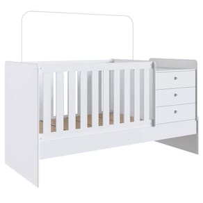 Berço Cama Multifuncional sem Auxiliar Branco Completa Móveis
