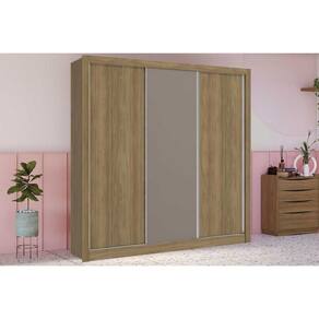 Guarda Roupa 3 Portas de Correr e 2 Gavetas M570 Nogueira/Fendi/Nogueira - Kappesberg