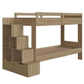 Beliche Infantil com Escada, Nichos e Gavetas Aveiro OAK