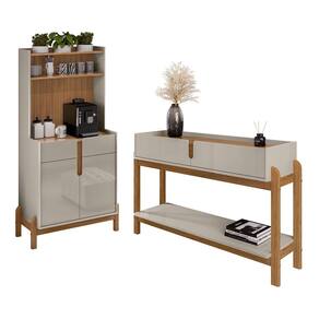 Conjunto Aparador e Cantinho do Café Lizz 02 Portas 04 Gavetas Off White Cedro Casa D
