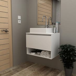 Gabinete de Banheiro Suspenso Nicho 60x46,5cm Branco Tecno Mobili