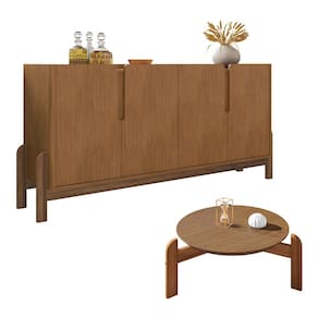 Buffet 04 Portas 170 cm e Mesa de Centro Lizz Cedro Casa D