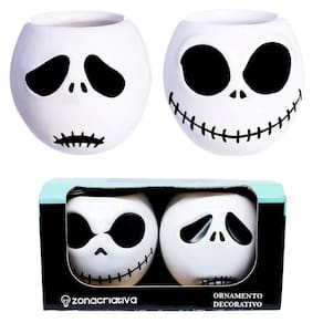 Kit 2 Shots Jack Skellington Esqueleto 3D Porcelana Oficial Disney O Estranho Mundo de Jack