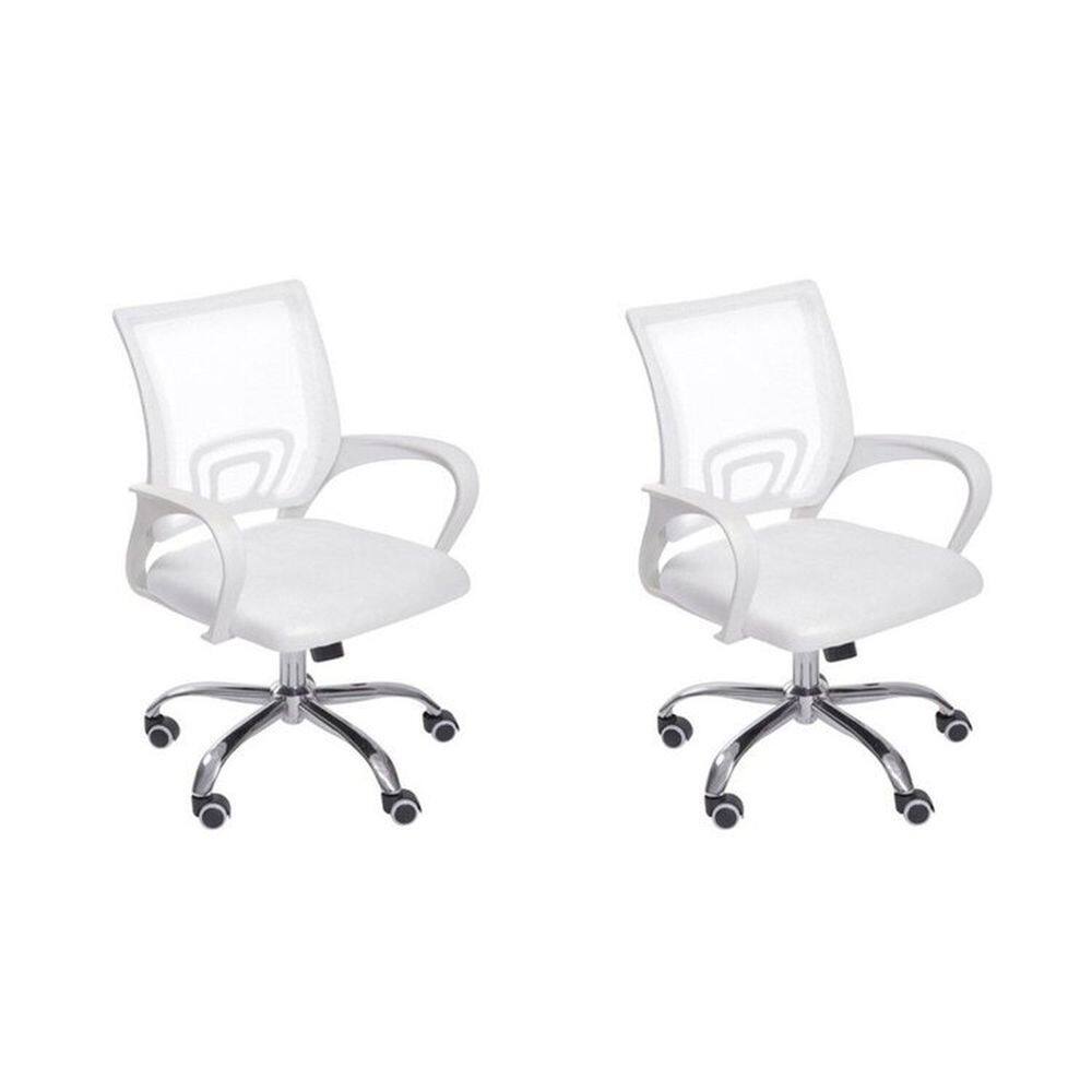 Kit 2 Cadeiras para Escritório Diretor Tela Mesh com Relax Tok 3310 Branco
