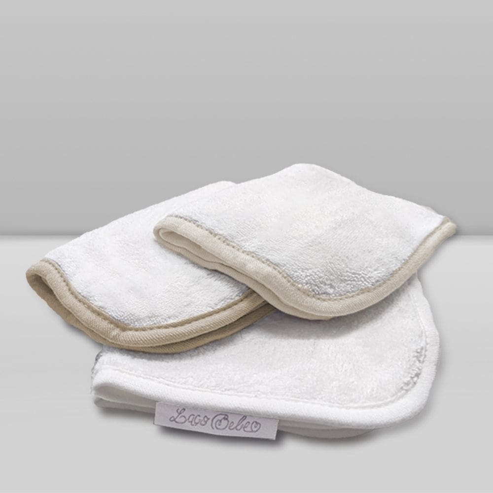 Kit Paninho de Boca/Babitas Bege - Laço Bebê