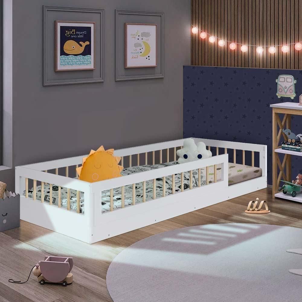 Cama Solteiro Grade Proteção 84x195 Cm Branco Sova Shop Jm