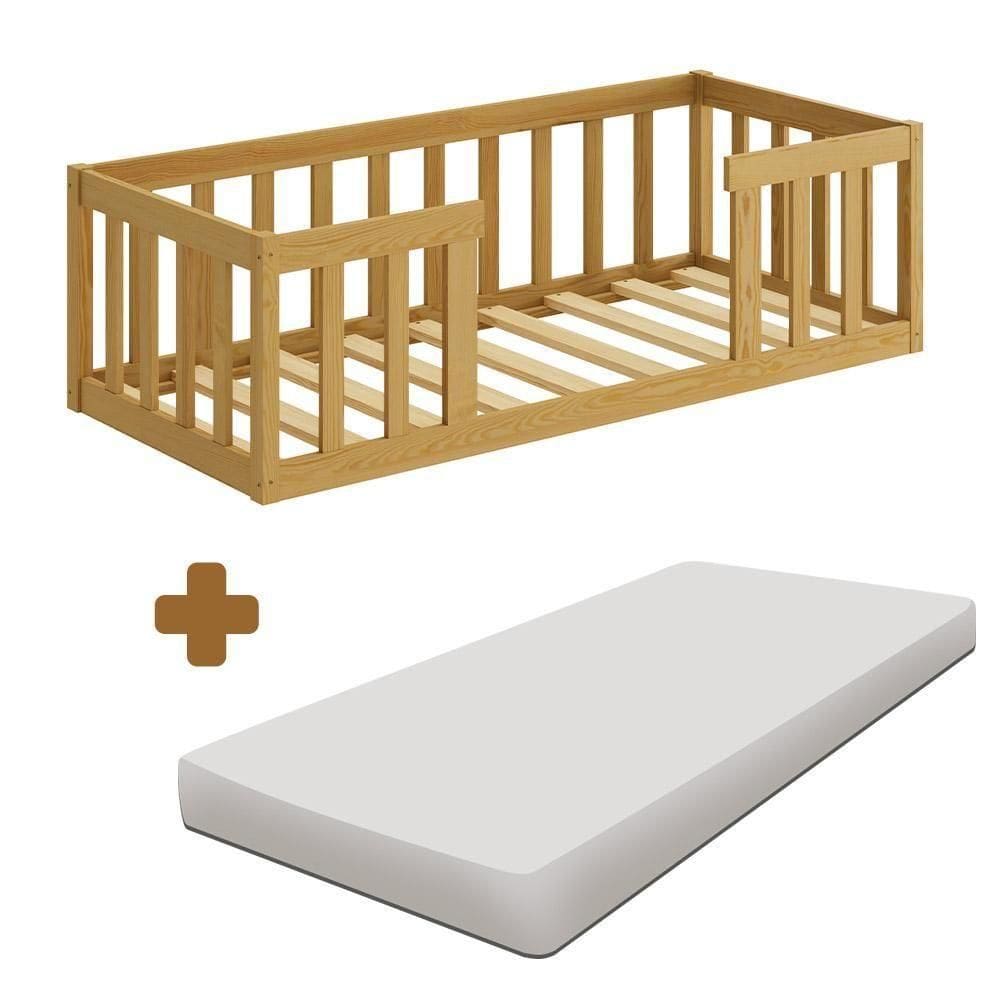 Cama Cercadinho De Chão Infantil Nogueira Colchão Mura Shop