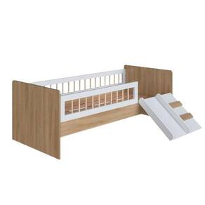 Cama Solteiro Infantil Montessoriana Aveiro Oak Branco