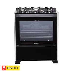 REEMBALADO: Fogão Dako 5 Bocas Magister com Mesa de Vidro e Acendimento Automático Preto - Bivolt