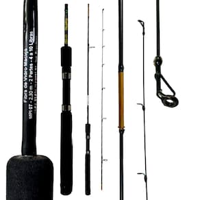 Vara Pesca MIG Tilápia 04-10lb Duas Partes MIP07 2,30m Fibra de Vidro Molinete