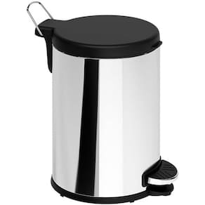 Lixeira com Pedal 6L Aço Inoxidável com Tampa em Polipropile
