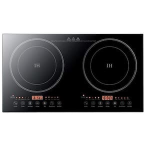 Cooktop Elétrico de Indução, Portátil ou para Embutir, com 2 Queimadores, 1200W, 110V LOYALHEARTDY, Preto