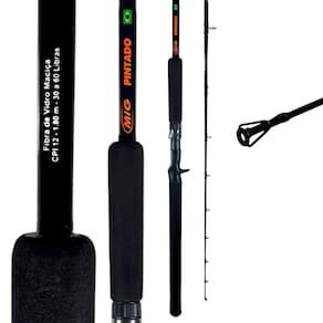 Vara Pesca MIG Pintado 30-60lb Inteiriça CPI12 1,80m Fibra de Vidro Carretilha