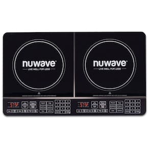 Cooktop de Indução Elétrico Duplo com Controles Independentes e Superfície de Vidro Cerâmico à Prova de Estilhaços,1800W 110V Nuwave, Preto
