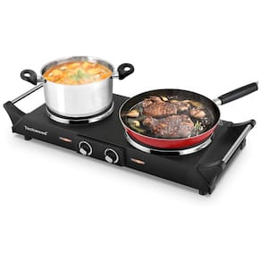 Cooktop Fogão Elétrico Queimador Elétrico Cooktop 500W 1300W, TECHWOOD, Preto