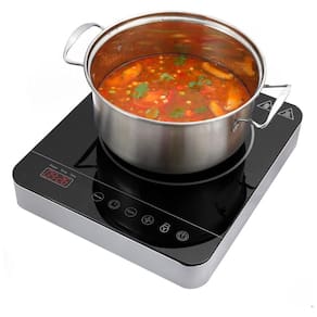 Cooktop de Indução Elétrico Portátil com 9 Níveis de Potência, Temporizador e Desligamento Automático, 110V 1800W, Weceleh, Preto