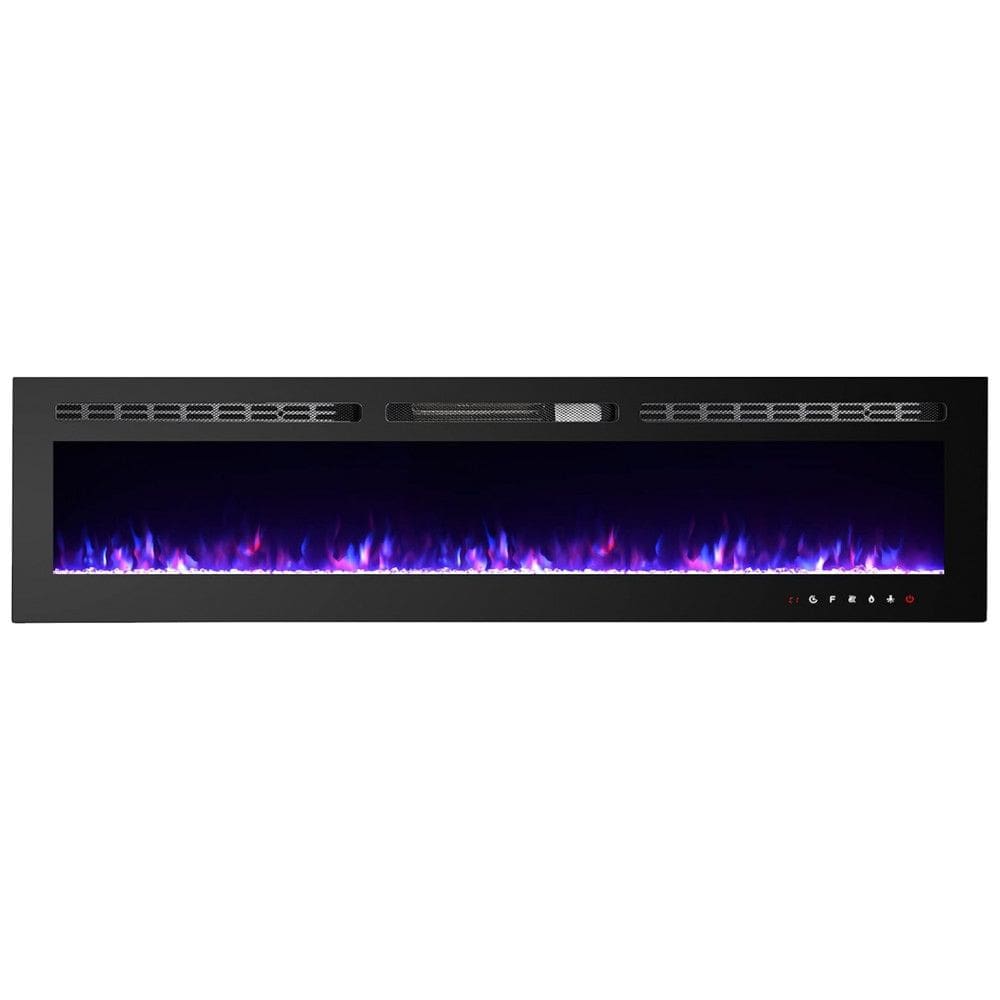 Lareira Elétrica de Embutir A43x177L com Controle Remoto e Tela Sensível ao Toque, 110V, CharaVector, Preta