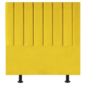 Cabeceira De Cama Solteiro Box 100 Cm Maisa Suede amarelo