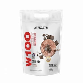 Whey Protein Concentrado W100 Nutrata 900Gr Refil Chocolate