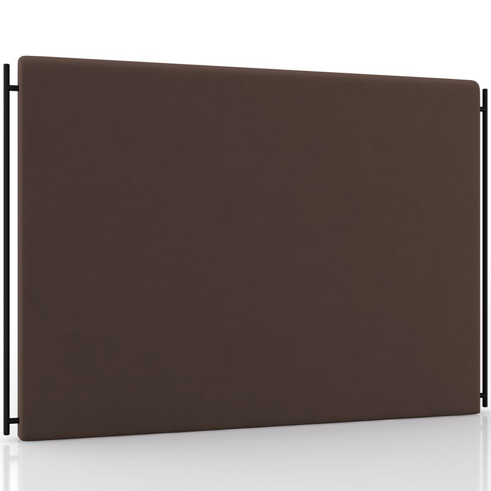 Cabeceira Cama Box Casal 140cm Estofada Goya P05 Veludo Marrom - Lyam Decor