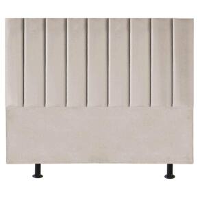 Cabeceira Estofada Cama Box King 195 Cm Taís Linho bege