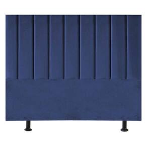 Cabeceira Estofada Cama Box King 195 Cm Taís Veludo azul Marinho