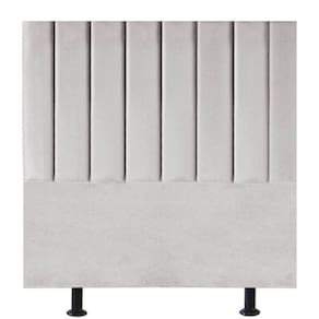 Cabeceira Estofada Cama Box Casal 140 Cm Paolla Veludo cinzaclaro