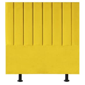Cabeceira Estofada Cama Box Casal 140 Cm Maisa Suede amarelo