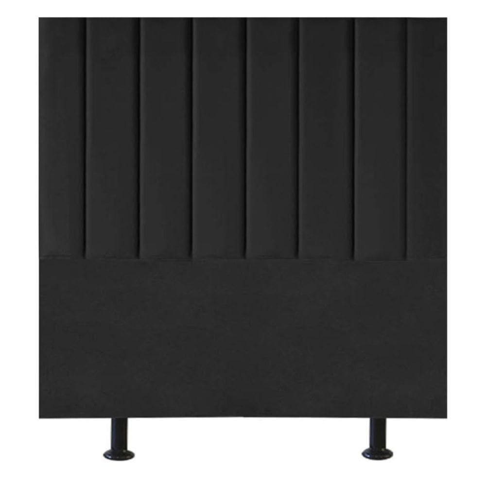 Cabeceira Estofada Cama Box Solteiro 100 Cm Paolla Linho preto