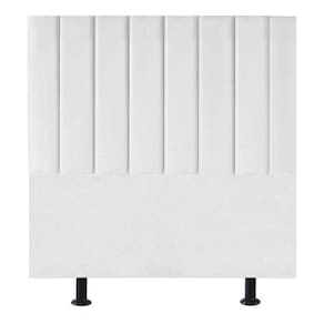 Cabeceira Estofada Cama Box Casal 140 Cm Paolla Suede branco