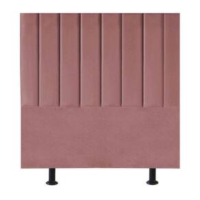 Cabeceira Estofada Cama Box Casal 140 Cm Paolla Veludo rosê