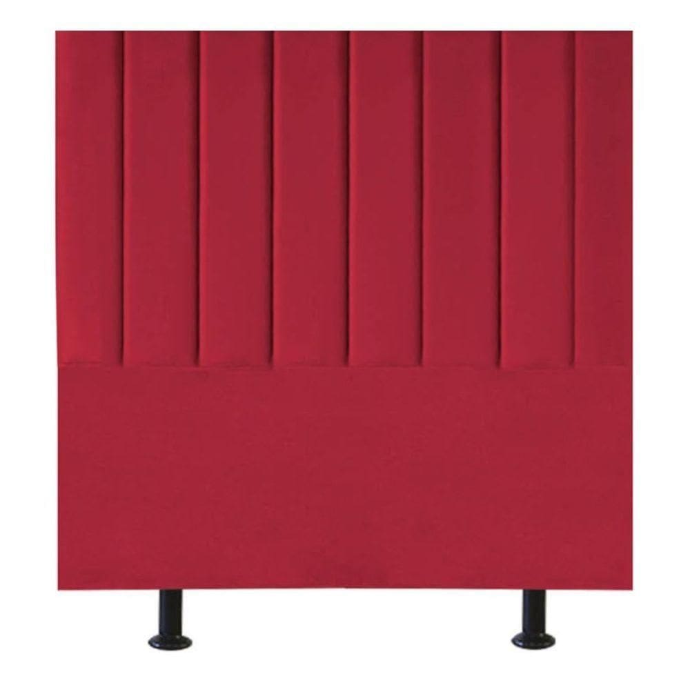 Cabeceira Estofada Cama Box Casal 140 Cm Taís Suede vermelho