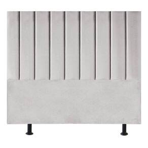 Cabeceira Estofada Cama Box King 195 Cm Taís Veludo cinzaclaro