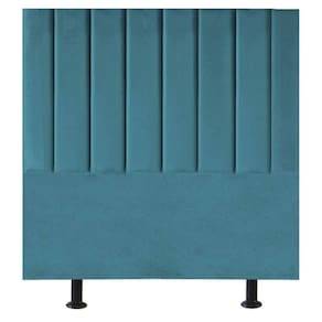 Cabeceira De Cama Solteiro Box 100 Cm Paolla Suede azul Turquesa