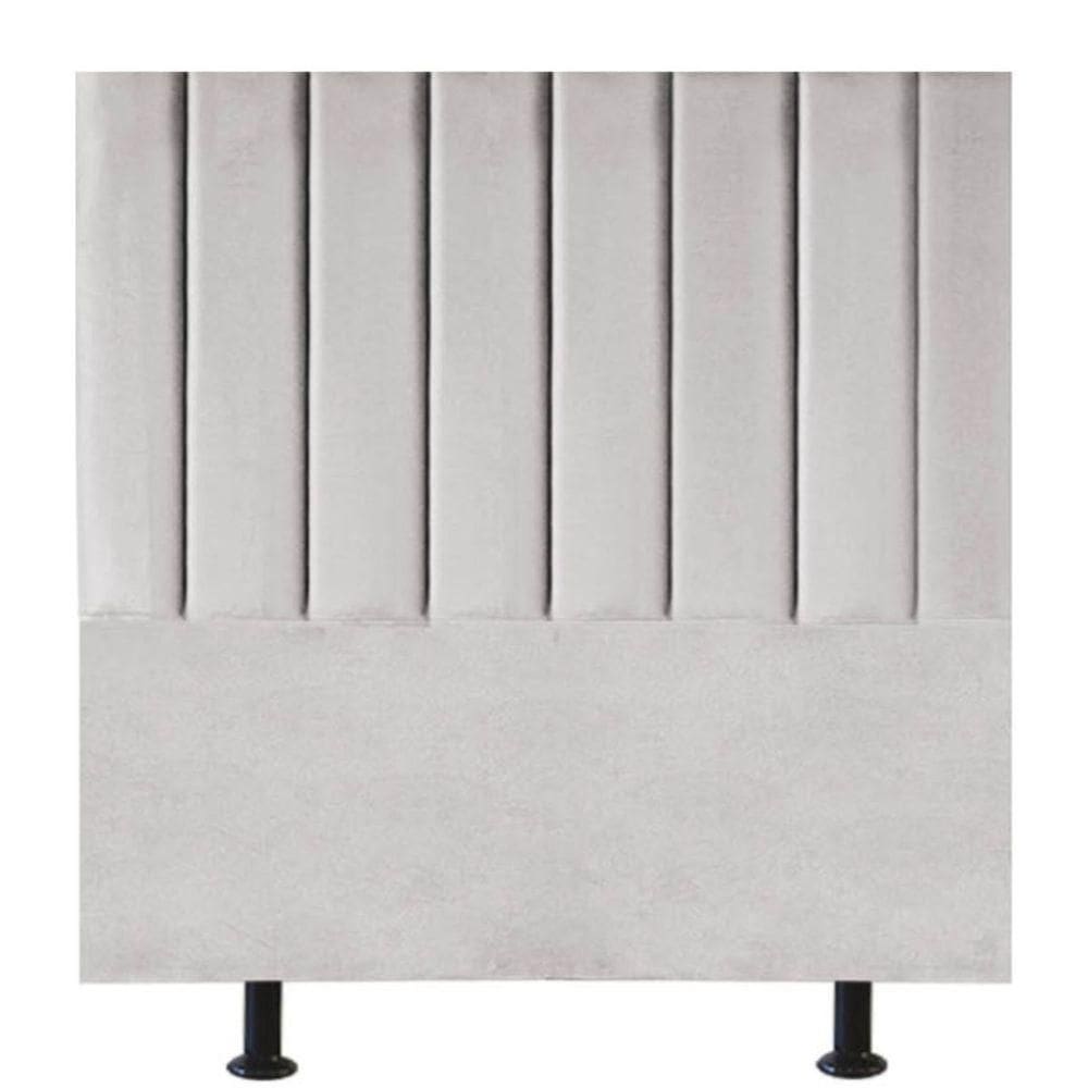 Cabeceira Estofada Cama Box Solteiro 100 Cm Maisa Linho cinza Claro