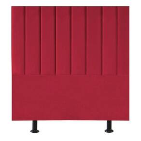 Cabeceira Estofada Cama Box Solteiro 90 Cm Marina Suede vermelho