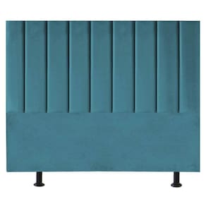 Cabeceira Estofada Cama Casal Queen Size 160 Cm Marina Suede azul Turquesa