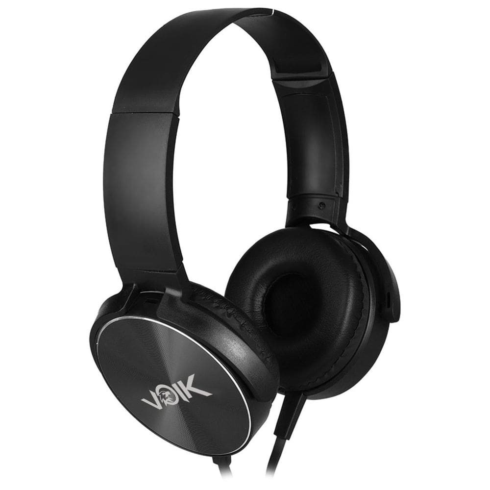 Fone De Ouvido Over-Ear Com Fio Extra Bass Preto Voik 450AP