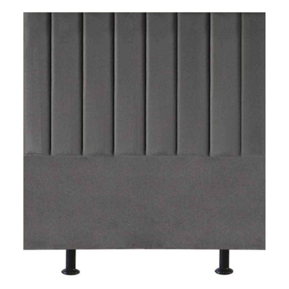 Cabeceira Estofada Cama Box Solteiro 100 Cm Taís Linho cinza