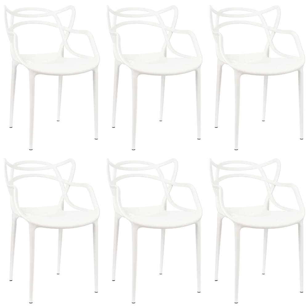 Kit 6 Cadeiras de Design Allegra Interior e Exterior