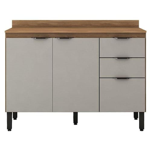 Balcão De Cozinha Firenze Com Tampo 120 Cm Amêndola Touch Nude Prime Tx - Demóbile - Blush