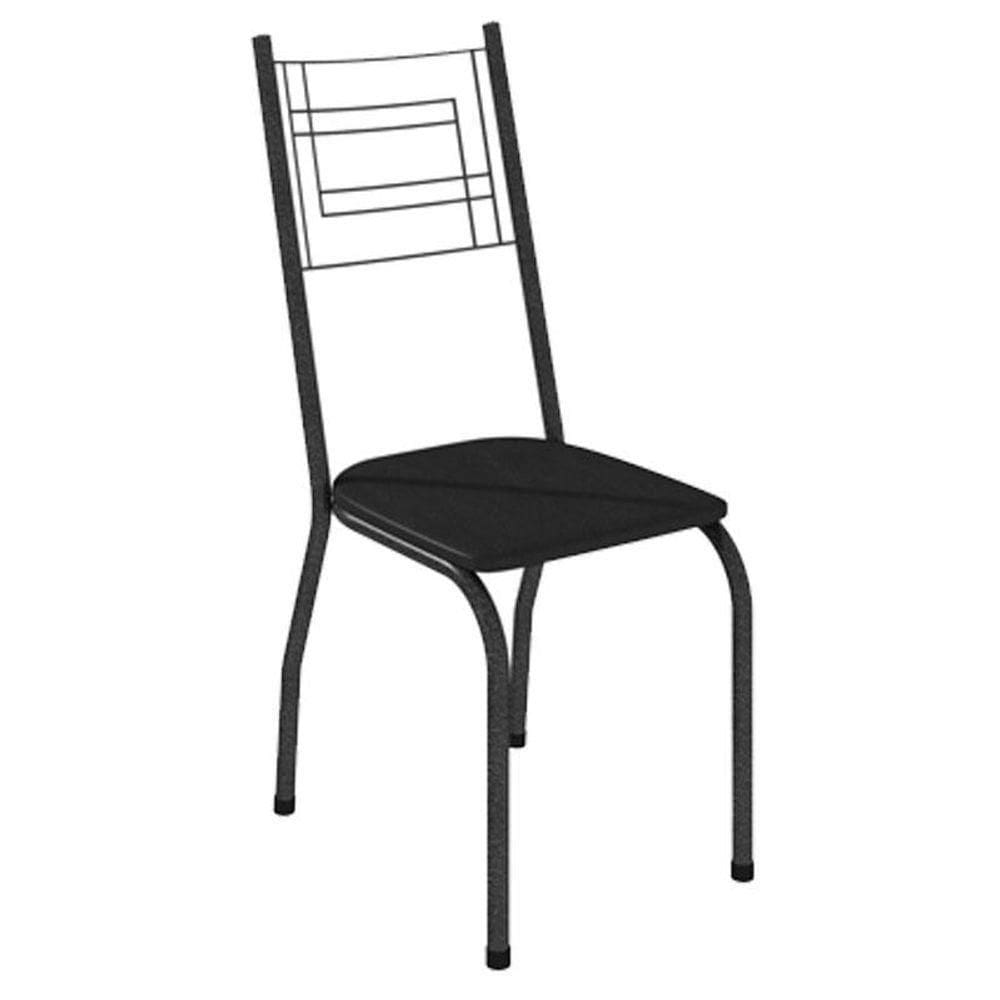 Cadeira Para Mesa De Jantar 063 Kit 4 Peças Preta - Artefamol
